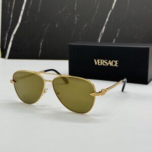 NEW VERSACE VE2283 1002/7I GOLD AVIATOR SUNGLASSES VERSACE VE2283 10027I